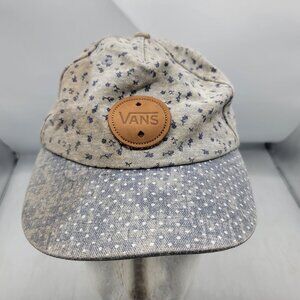 Vintage Vans Floral Print Baseball Cap With Leather Strap